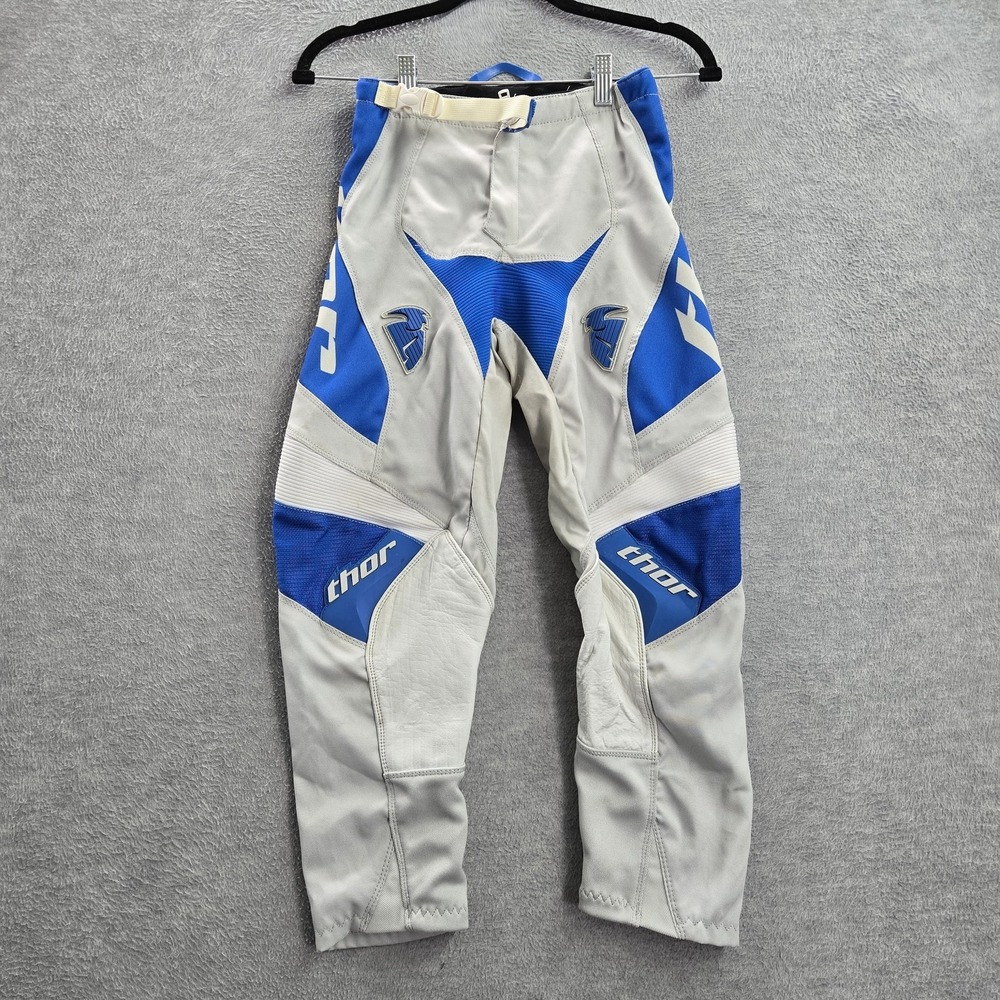 Thor Men Pants 24 Gray Colorblock Phase Motocross Logo Patch 21" Inseam